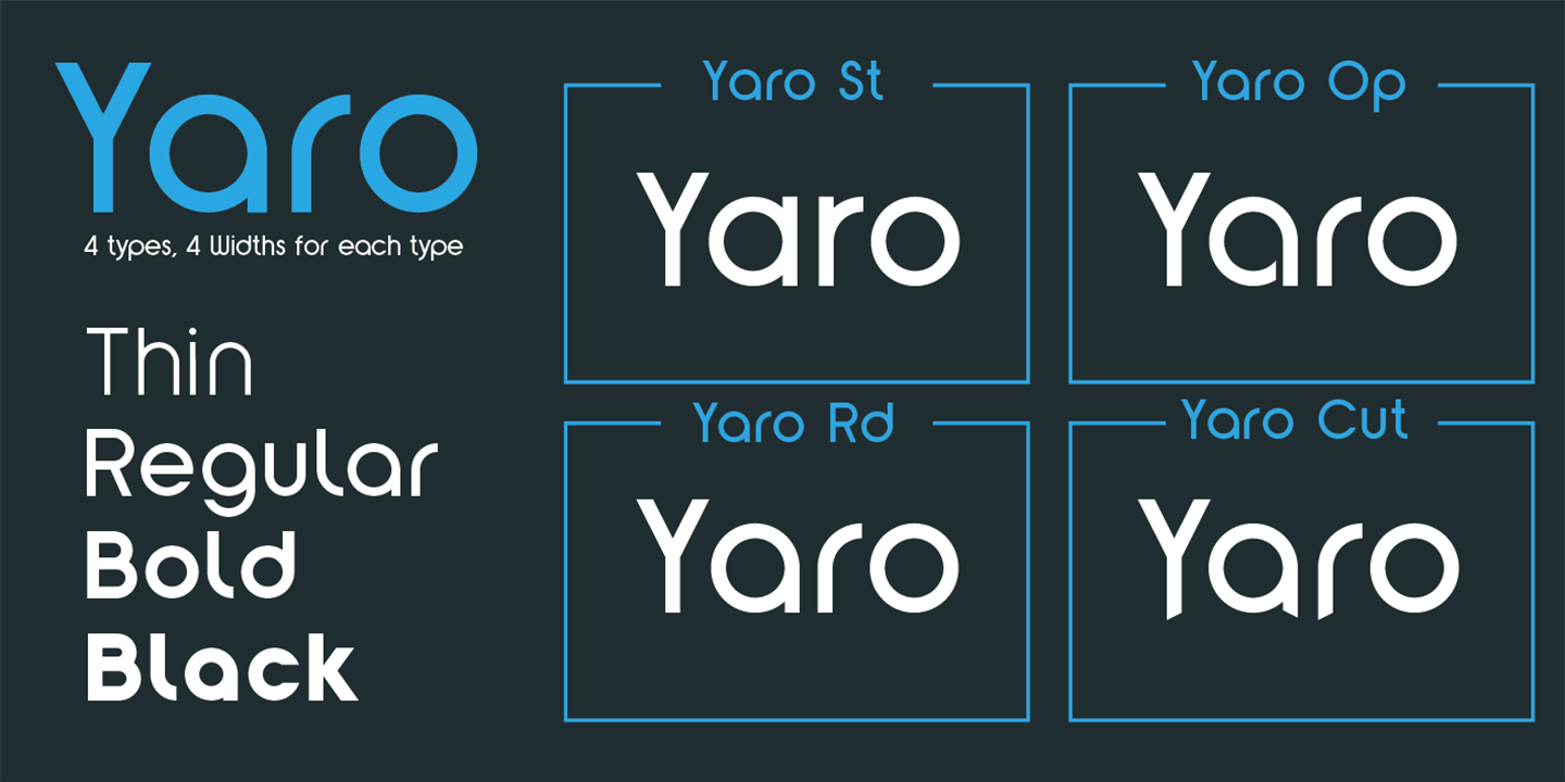 Yaro Cut Thin Font preview